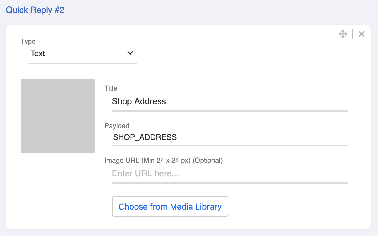 Shop address quick reply
